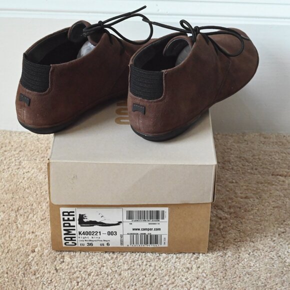 Camper Right Nina Ankle Boot - Brown Nubuck - Picture 2 of 3